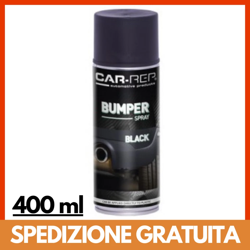 Vernice Spray Acrilico per Paraurti Auto e Plastiche, Nero o Grigio, 400 ml - Immagine 1 di 1