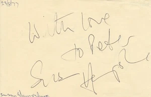 Susan Hampshire (Schauspielerin) & Chris Barber (Jazz) - VINTAGE SIGNIERTES ALBUM BUCHSEITE - Bild 1 von 3