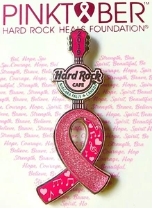 2019 HARD ROCK CAFE NIAGARA FALLS CANADA PINKTOBER BREAST CANCER GUITAR LE PIN - Picture 1 of 3