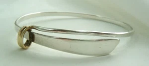 PULSERA DESLIZANTE DE 14 K Y ESTERLINA FIRMADA MODERNIST ED LEVIN - Imagen 1 de 6