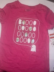 Cat & Jack Halloween Boo Ghost T shirt Pink Size 7/8 - Picture 1 of 5