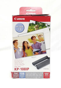Canon KP-108IP Color/Ink Paper Set 3ct 108 Sheets Post Card 4x6 Color