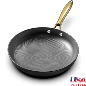 Nonstick Frying Pan Cast Iron Honeycomb Skillet Easy Clean Stay Cool Handle New - Picture 1 of 8