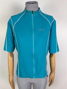 GORE BIKE WEAR Full Zip Short Sleeve Cycling Jersey Womens Size L Turquoise - Picture 1 of 12