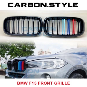 Front Grille 2014-2017 Fit BMW F15 F85 X5 X5M M Type M-color Gloss Black - Picture 1 of 5