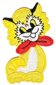 as69★Katze Gelb Aufnäher Bügelbild Applikation Patch Bügelflicken 4,5 x 7,3 cm - Bild 1 von 1