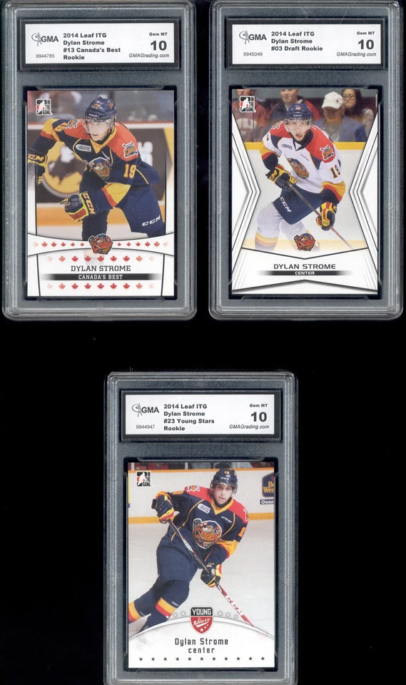Set of 3 2014 Dylan Strome Leaf ITG Rookie Gem Mint 10 - Image 1 of 1