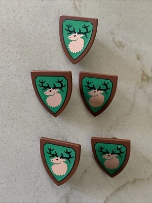 Lote de 5 Nuevos Escudos LEGO Forestman - De Juego Castillo 10305 - Escudo Ciervo Ciervo Foto 1 de 2