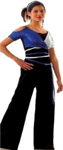 Wrap It Up Adult Medium Dance Costume Velvet Bell Bottom Jumpsuit Showcase New - Picture 1 of 4