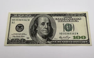 Series 2006 US One Hundred Dollar Bill Note $100 ~ New York ~ HB 05989362 M - Picture 1 of 4
