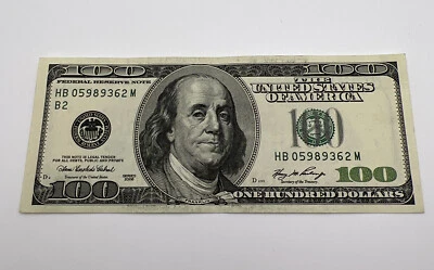Series 2006 US One Hundred Dollar Bill Note $100 ~ New York ~ HB 05989362 M - Image 1 of 4