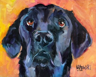Impresión Labrador Retriever de acuarela de bellas artes originales de Ron Krajewski Foto 1 de 4