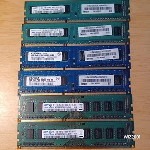 Lot 6x DDR2 1GB Desktop Memory RAM Non ECC Samsung Elpida Lenovo Mixed Speed - Picture 1 of 7