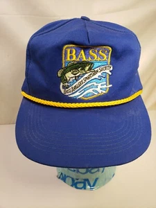 BASS embroidered blue fishing trucker Hat Cap - Picture 1 of 8