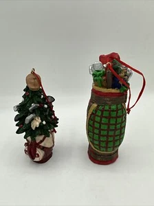 Christmas Ornament Golf Clubs *Hallmark Vintage 90s 4 1/2" Tall *SET OF 2 Bundle - Picture 1 of 7