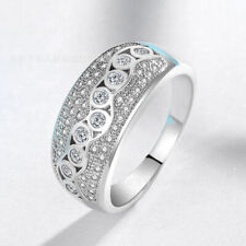 925 Sterling Silver Natural Cubic Zirconia Rings Womens Engagement Wedding Ring