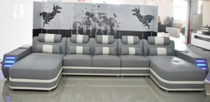 Ecksofa U-form Sofa Polstersofa Couch Sofas Couchen Ecksofas Design Garnitur - Bild 1 von 8