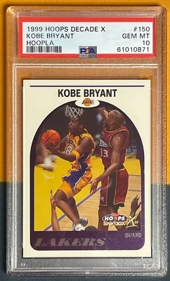 1999 99/00 HOOPS DECADE X HOOPLA KOBE BRYANT PARALLEL CARD PSA 10 GEM MINT #150 - Image 1 of 2