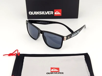 Gafas de sol cuadradas deportivas Quicksilver marco negro lente humo oscuro logotipo blanco NUEVO Foto 1 de 4