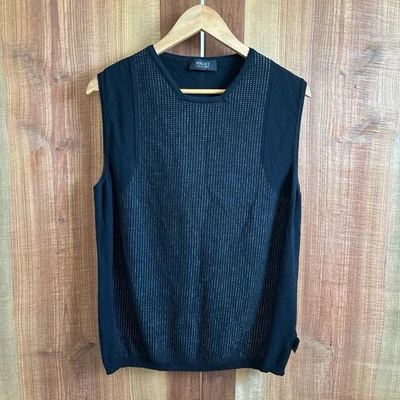 Versace Mens Classic V2 Sleeveless Sweater Knit Vest Black See Measurements S M - Image 1 of 4