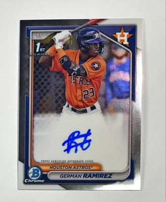 German Ramirez RC 2024 Bowman Chrome 1st Auto #CPA-GR Houston Astros - Image 1 of 4