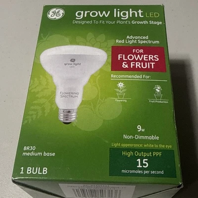 Светодиодная лампа для выращивания GE BR30 9 Вт, цветы фрукты среднее основание - Изображение 1 из 3