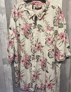 Southbay Herren Baumwolle & Leinen Blumenmuster Kurzarm Sommer Hemd 5XL Brustumfang 70 Zoll - Bild 1 von 5