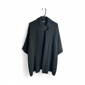 Eileen Fisher schwarze offene Strickjacke Damen M Kurzarm Seidenmischung 6310 - Bild 1 von 7