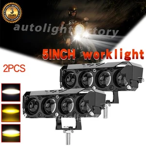 2PCS 5inch LED Work Light Bar Yellow White Spot Driving Lamp Offroad SUV ATV UTV - Picture 1 of 10