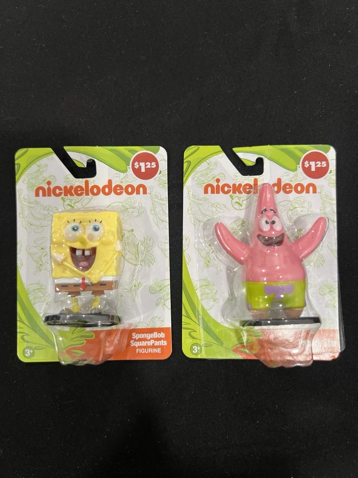 Nickelodeon Juego de 2 Pantalones Cuadrados Bob Esponja y Patrick Star Estatuilla Decoración de Pasteles Foto 1 de 1