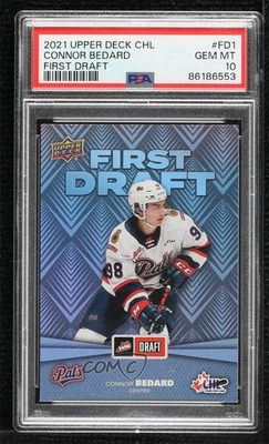 2021-22 Upper Deck CHL First Draft Connor Bedard #FD-1 PSA 10 GEM MT - Image 1 of 2