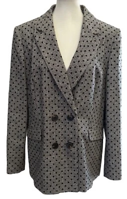 Blazer Boden Mujer Lunares Negro Doble Pecho Talla 16 Preppy City  Foto 1 de 4