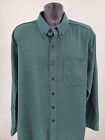 LL Bean Flannel Shirt XL Green Houndstooth Pocket Thermal Long Sleeve Men