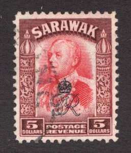 1947 Sarawak Sc #173 - $5 Sir Charles Vyner Brooke. Used postage stamp Cv$7.75 - Picture 1 of 1