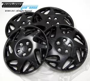 4pc Qty 4 Wheel Cover Rim Skin Cover 15" Inch, Style 007B 15" Hubcap Matte Black - Picture 1 of 4