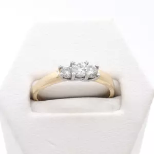 Platinum Set Diamond Past Present Future 14k Gold Ring Anniversary Engagement - Picture 1 of 7