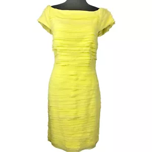 ALICE + OLIVIA ☆ Silk Ruffle Tiered Yellow Shift Dress ☆ Size 6 ☆ NWT $396 - Picture 1 of 5
