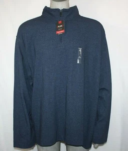 Van Heusen Mens 1/4 Zip Pullover Sweater Size 4XL Natural Flex Fabric Blue New - Picture 1 of 9