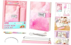 Diary with Lock Set, Journal with Lock Kit A5 Password Notebook with Pencil - Picture 1 of 8