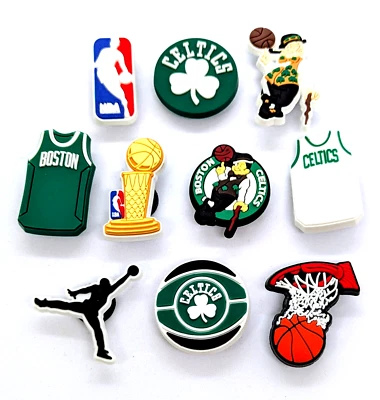BOSTON CELTICS ZAPATOS DIJES (10 piezas) baloncesto genial regalo accesorios conjunto lote Foto 1 de 4