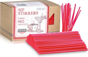 1000 Plastic Coffee Stirrers, 5-Inch Cocktail Straws and Stir Sticks for Coffee - Picture 1 of 12