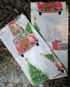 ASCIUGAMANI DA TÈ ALBERI DI NATALE REGALI JINGLE & JOY AUTO CORONA MONTAGNE - Foto 1 di 3