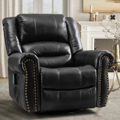 Silla reclinable de masaje balancín giratorio manual grande Foto 1 de 4