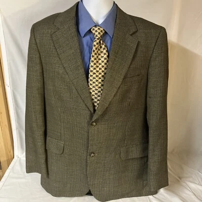 Casaco esportivo masculino lacrosse dois botões 42R 42 R marrom multicolorido xadrez FS! - Imagem 1 de 4