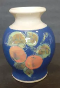 R&J Forrester Bandon Irish Vase with Hand Painted Apple Fruit Pattern - 4 1/2" - Picture 1 of 8