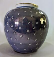 Vintage Daiichi Blue Vase with Gold Accents
