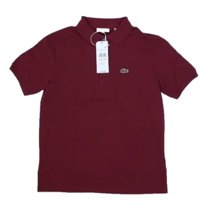 Lacoste Classic Pique Polo Shirt Maroon Short Sleeve Polo Shirt Boys 12 Years - Picture 1 of 7