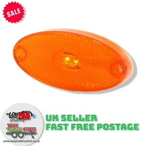 Amber / Orange Oval LED Side Trailer Marker Reflector Caravan 12/24V MP1655B - Picture 1 of 2