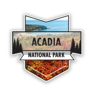 Magnete parco nazionale Acadia 4,5"" X 4,7"" magnete frigorifero/armadietto Maine PD911 - Foto 1 di 3