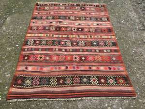 Area Rug 5x8, Large Vintage Turkish Kilim Rug, Vintage rug, Rug, bohemian rug,